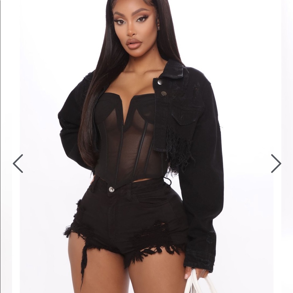 Fashion Nova Black Denim In The Moment Jacket